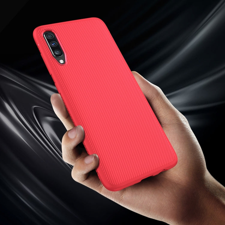 Lenuo Leshen Series Stripe Texture TPU Case for Galaxy A70(Red)