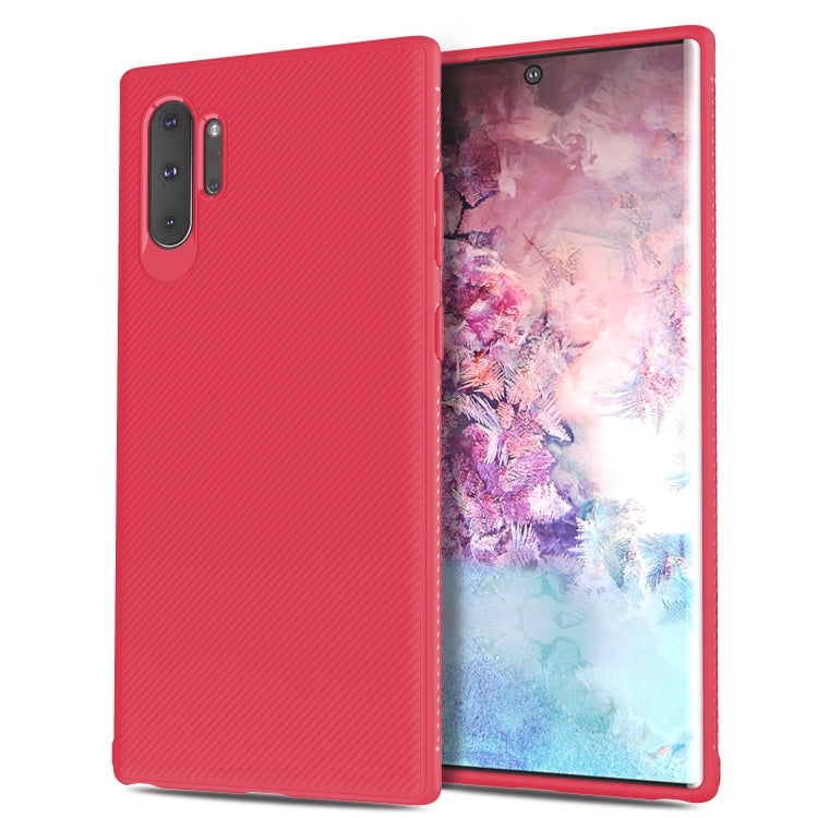 Lenuo Leshen Series Stripe Texture TPU Case for Galaxy Note 10+ / Note 10 Pro (Red)