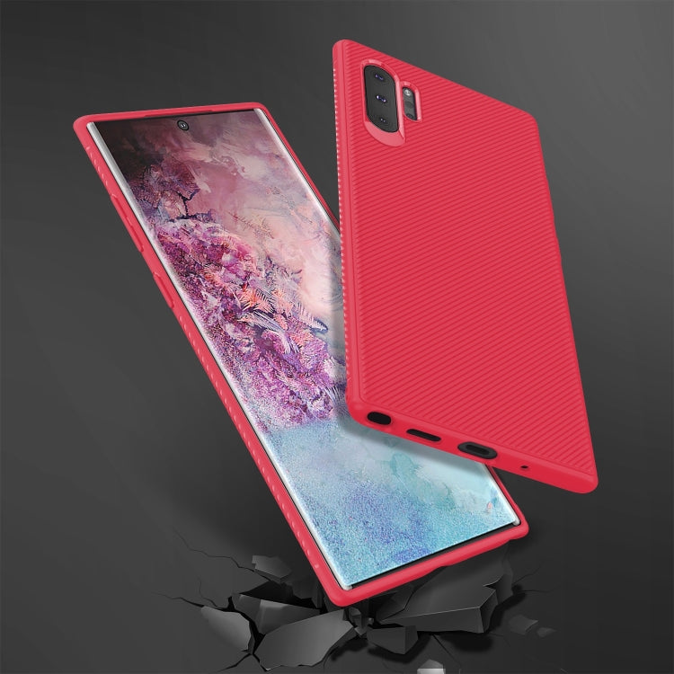 Lenuo Leshen Series Stripe Texture TPU Case for Galaxy Note 10+ / Note 10 Pro (Red)