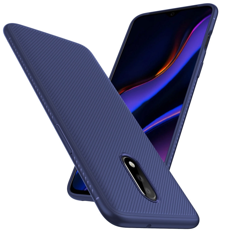 Lenuo Leshen Series Stripe Texture TPU Case for OnePlus 7 (Blue)