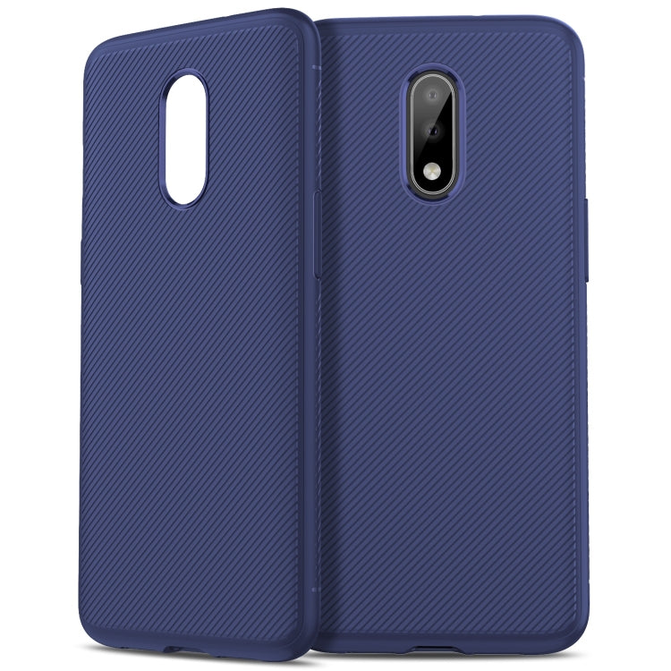 Lenuo Leshen Series Stripe Texture TPU Case for OnePlus 7 (Blue)