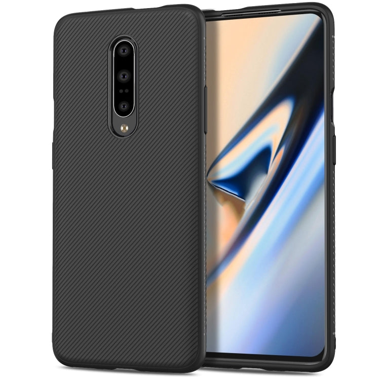 Lenuo Leshen Series Stripe Texture TPU Case for OnePlus 7 Pro(Black)