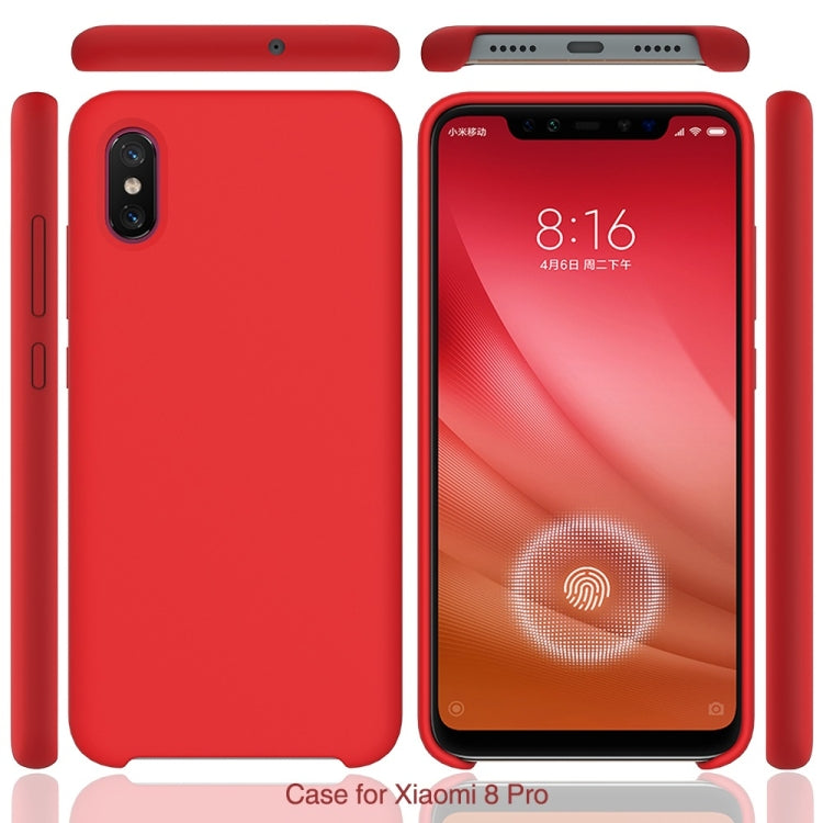 Solid Color Liquid Silicone Dropproof Protective Case for Xiaomi Mi 8 Pro