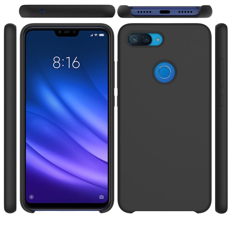 Solid Color Liquid Silicone Dropproof Protective Case for Xiaomi Mi 8 Lite