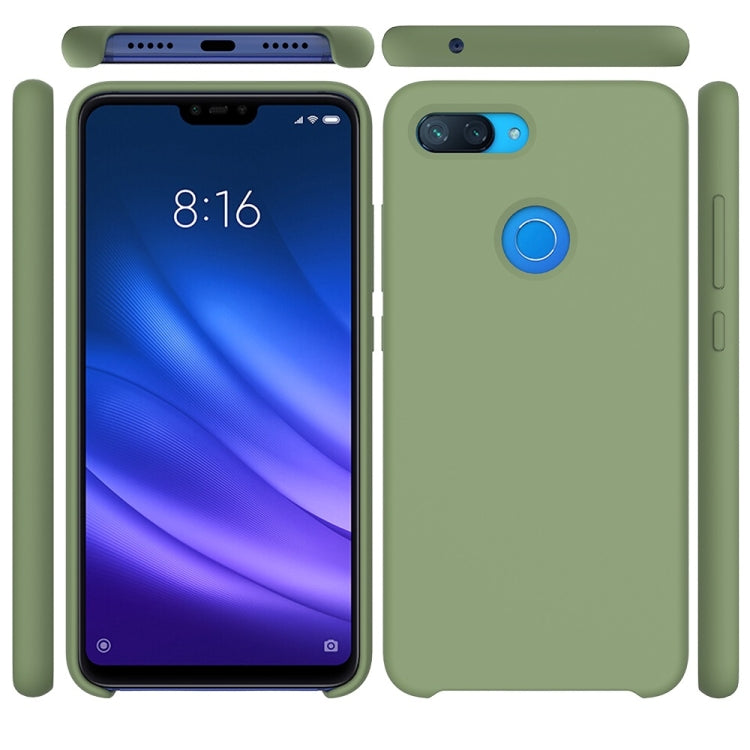 Solid Color Liquid Silicone Dropproof Protective Case for Xiaomi Mi 8 Lite