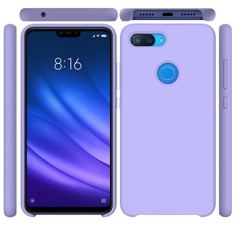 Solid Color Liquid Silicone Dropproof Protective Case for Xiaomi Mi 8 Lite