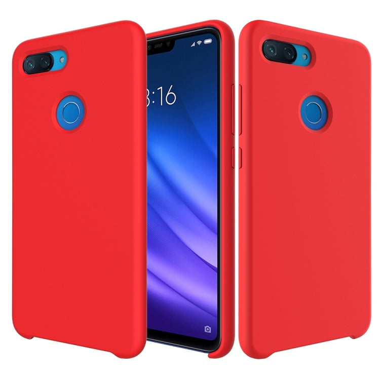 Solid Color Liquid Silicone Dropproof Protective Case for Xiaomi Mi 8 Lite