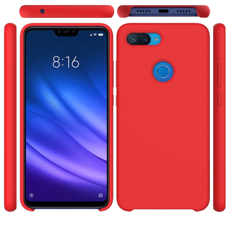 Solid Color Liquid Silicone Dropproof Protective Case for Xiaomi Mi 8 Lite