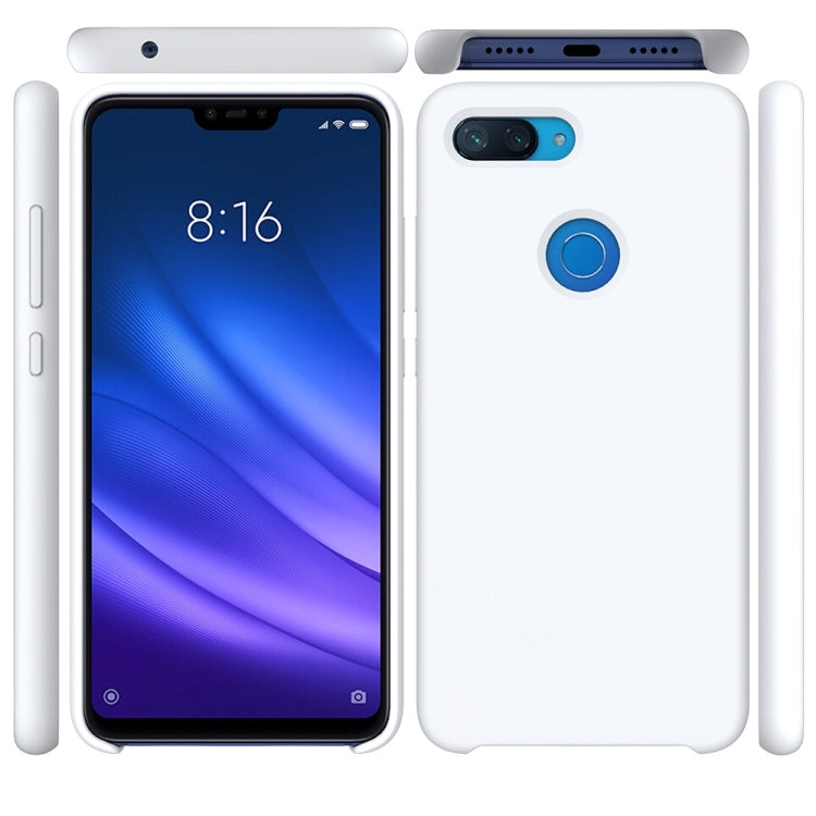 Solid Color Liquid Silicone Dropproof Protective Case for Xiaomi Mi 8 Lite