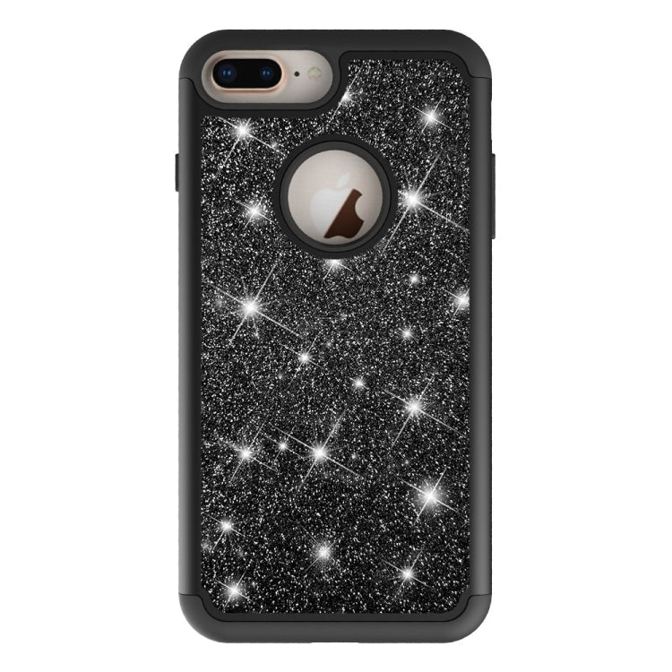 Glitter Powder Contrast Skin Shockproof Silicone + PC Protective Case for iPhone 6 Plus & 6s Plus & 7 Plus & 8 Plus