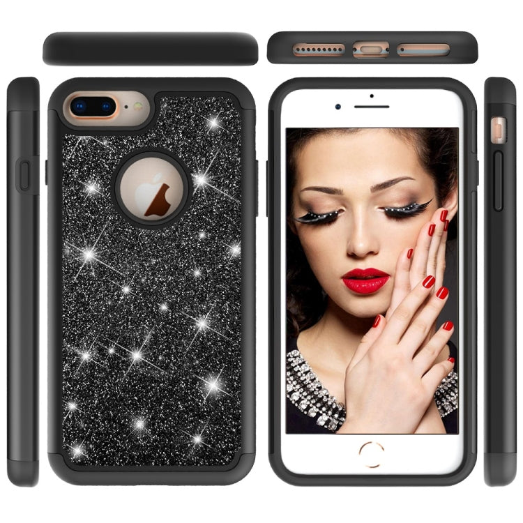 Glitter Powder Contrast Skin Shockproof Silicone + PC Protective Case for iPhone 6 Plus & 6s Plus & 7 Plus & 8 Plus
