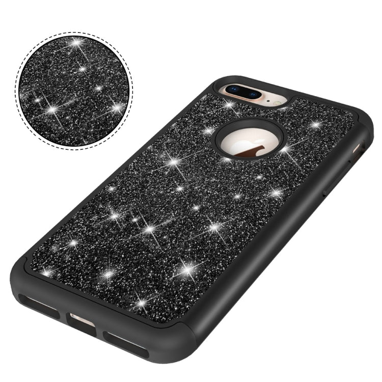 Glitter Powder Contrast Skin Shockproof Silicone + PC Protective Case for iPhone 6 Plus & 6s Plus & 7 Plus & 8 Plus