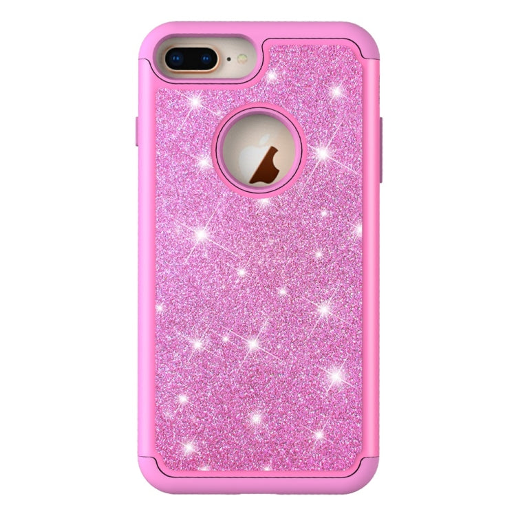 Glitter Powder Contrast Skin Shockproof Silicone + PC Protective Case for iPhone 6 Plus & 6s Plus & 7 Plus & 8 Plus