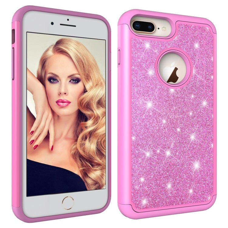 Glitter Powder Contrast Skin Shockproof Silicone + PC Protective Case for iPhone 6 Plus & 6s Plus & 7 Plus & 8 Plus