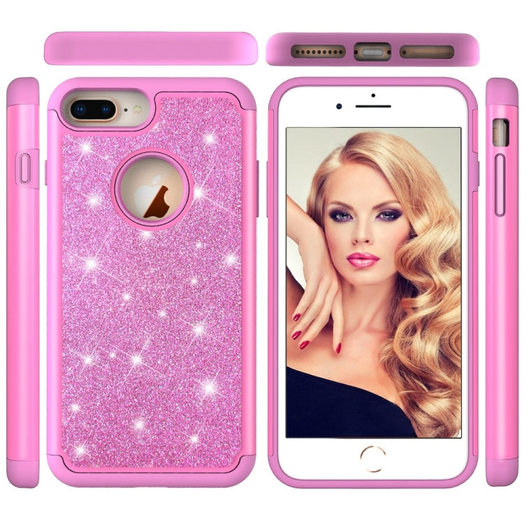 Glitter Powder Contrast Skin Shockproof Silicone + PC Protective Case for iPhone 6 Plus & 6s Plus & 7 Plus & 8 Plus