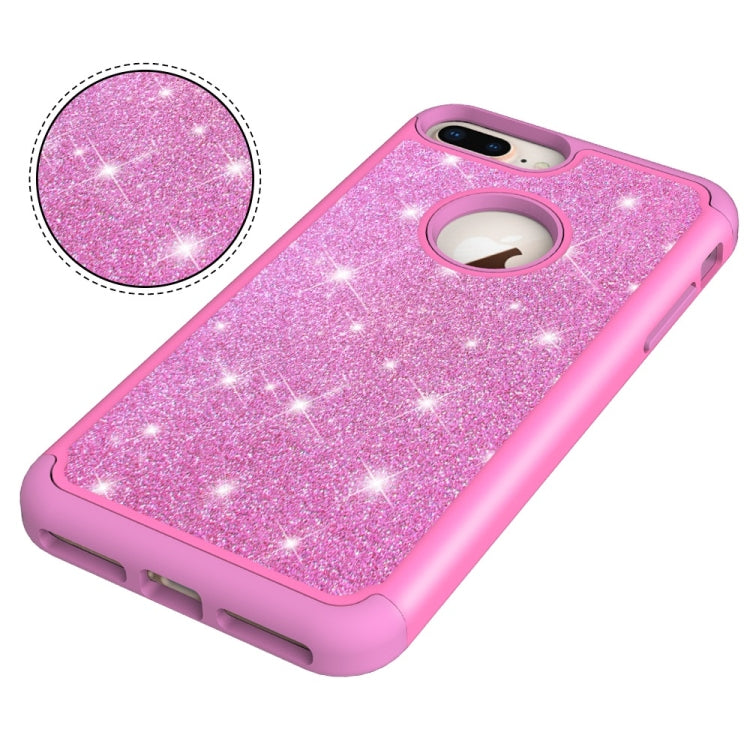Glitter Powder Contrast Skin Shockproof Silicone + PC Protective Case for iPhone 6 Plus & 6s Plus & 7 Plus & 8 Plus