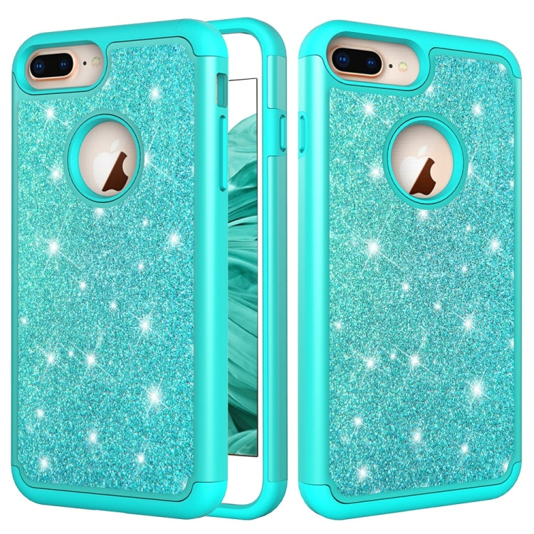 Glitter Powder Contrast Skin Shockproof Silicone + PC Protective Case for iPhone 6 Plus & 6s Plus & 7 Plus & 8 Plus