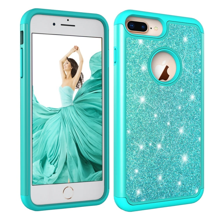 Glitter Powder Contrast Skin Shockproof Silicone + PC Protective Case for iPhone 6 Plus & 6s Plus & 7 Plus & 8 Plus