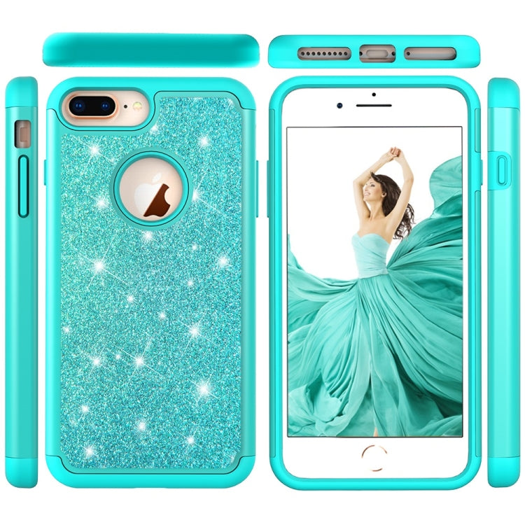 Glitter Powder Contrast Skin Shockproof Silicone + PC Protective Case for iPhone 6 Plus & 6s Plus & 7 Plus & 8 Plus