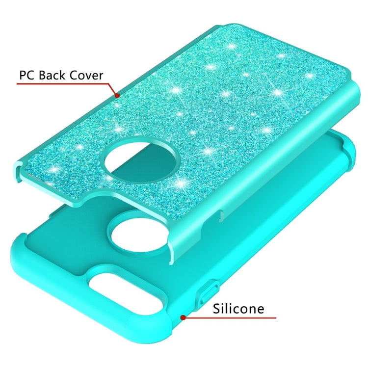 Glitter Powder Contrast Skin Shockproof Silicone + PC Protective Case for iPhone 6 Plus & 6s Plus & 7 Plus & 8 Plus