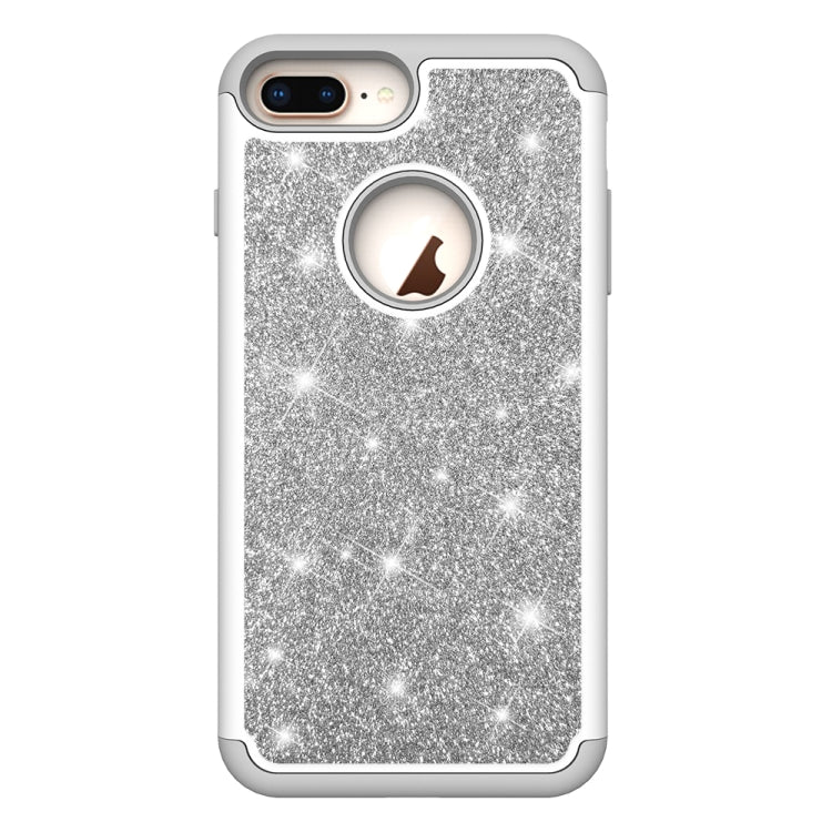 Glitter Powder Contrast Skin Shockproof Silicone + PC Protective Case for iPhone 6 Plus & 6s Plus & 7 Plus & 8 Plus
