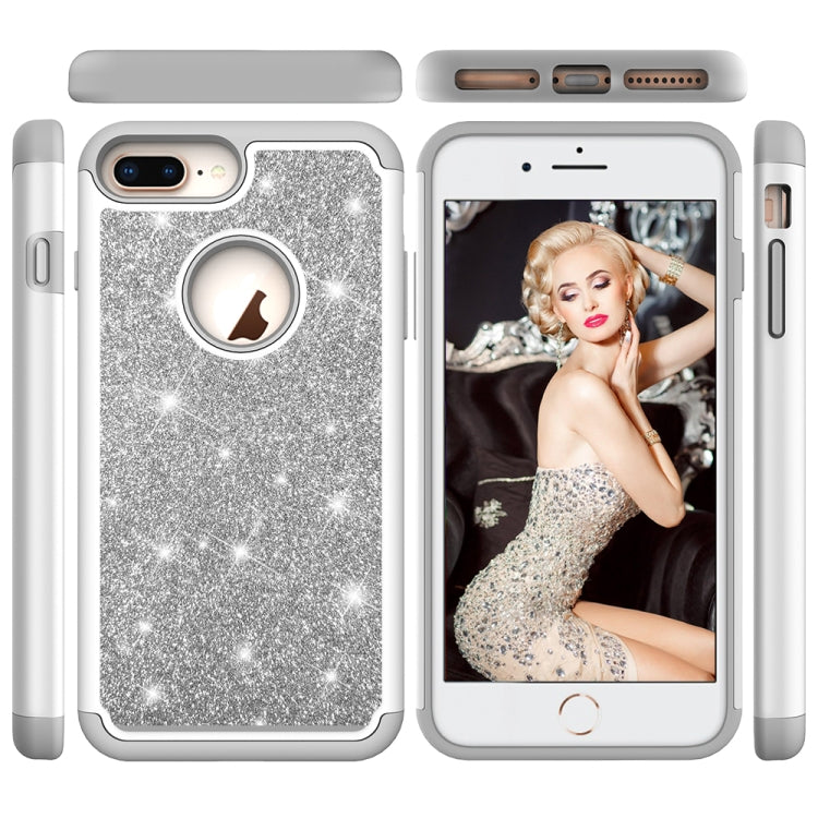 Glitter Powder Contrast Skin Shockproof Silicone + PC Protective Case for iPhone 6 Plus & 6s Plus & 7 Plus & 8 Plus