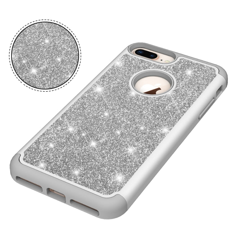 Glitter Powder Contrast Skin Shockproof Silicone + PC Protective Case for iPhone 6 Plus & 6s Plus & 7 Plus & 8 Plus