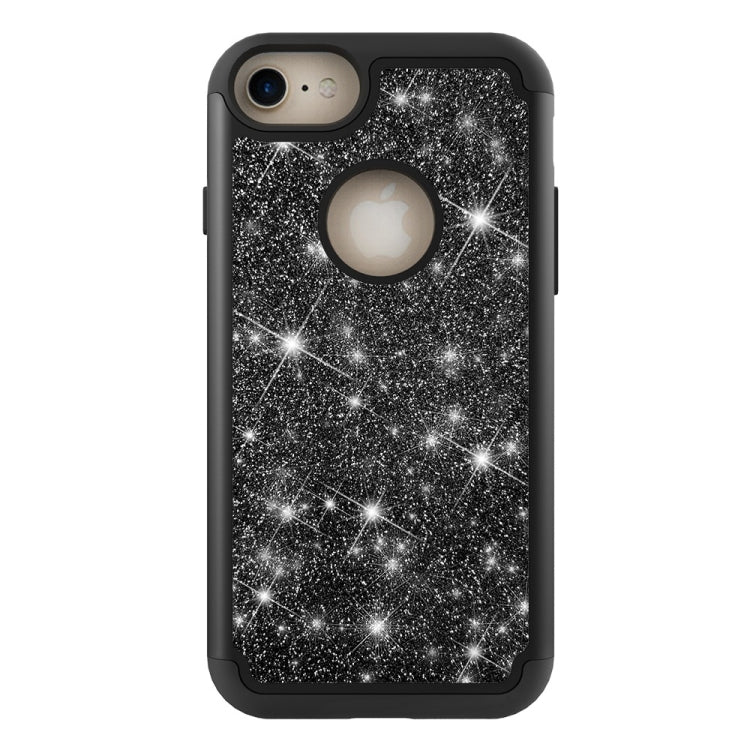 Glitter Powder Contrast Skin Shockproof Silicone + PC Protective Case for iPhone 6 & 6s & 7 & 8