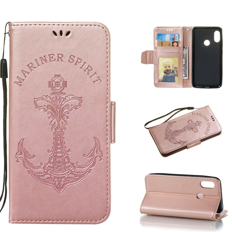 Pressed Printing Mermaid Anchor Pattern Horizontal Flip PU Leather Case for Xiaomi Redmi 6 Pro / Mi A2 Lite, with Holder & Card Slots & Wallet & Photo Frame