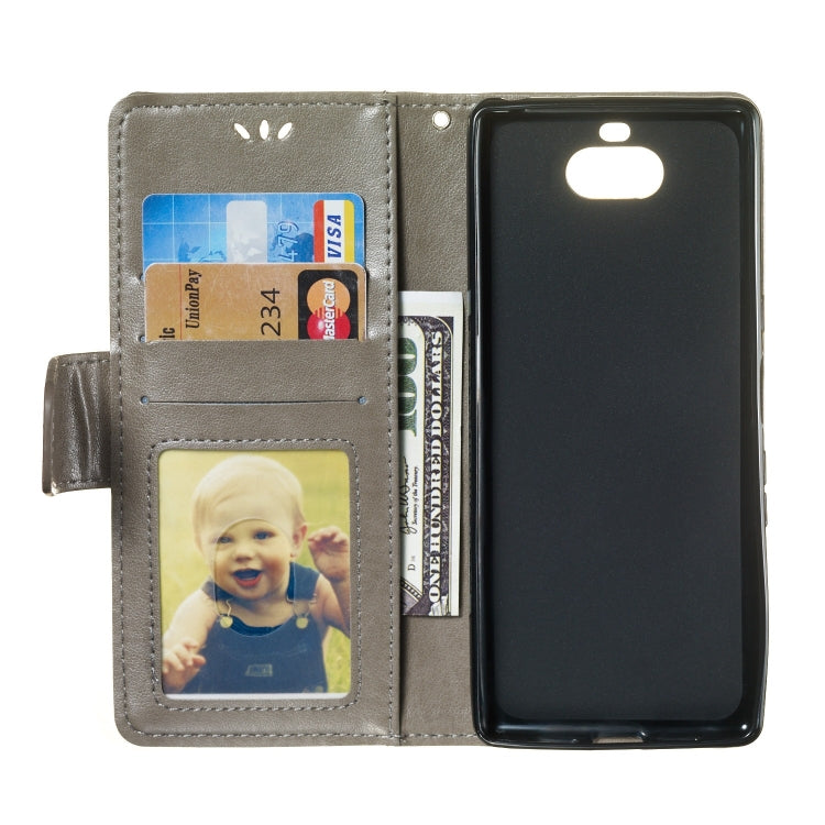 Pressed Printing Mermaid Anchor Pattern Horizontal Flip PU Leather Case for Sony Xperia 10 / XA3, with Holder & Card Slots & Wallet & Photo Frame