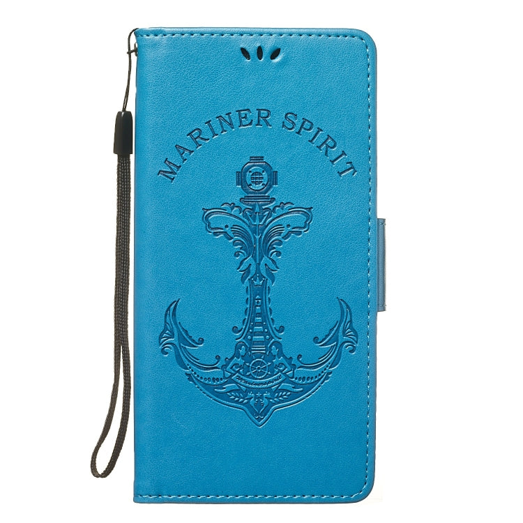 Pressed Printing Mermaid Anchor Pattern Horizontal Flip PU Leather Case for Sony Xperia XZ4 Comact, with Holder & Card Slots & Wallet & Photo Frame