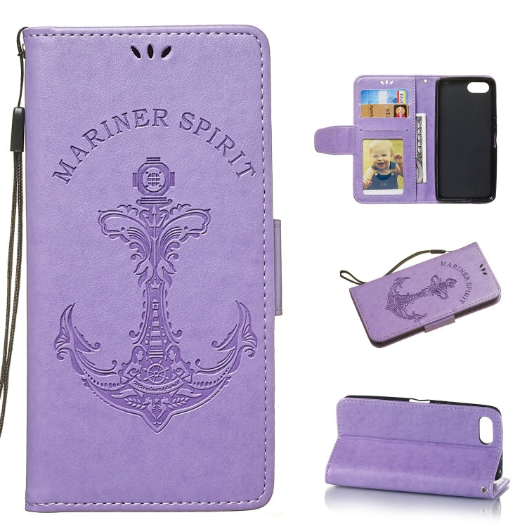 Pressed Printing Mermaid Anchor Pattern Horizontal Flip PU Leather Case for Sony Xperia XZ4 Comact, with Holder & Card Slots & Wallet & Photo Frame