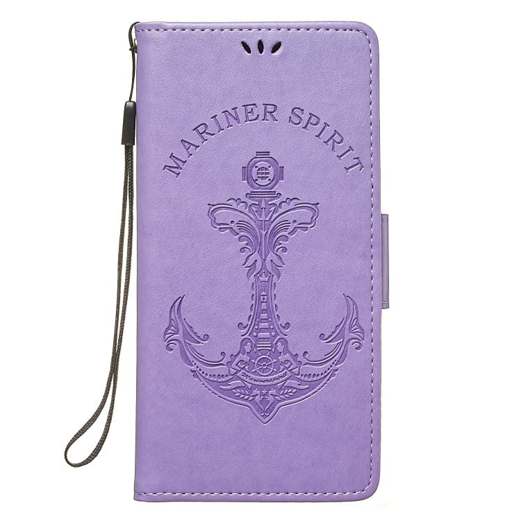 Pressed Printing Mermaid Anchor Pattern Horizontal Flip PU Leather Case for Sony Xperia XZ4 Comact, with Holder & Card Slots & Wallet & Photo Frame