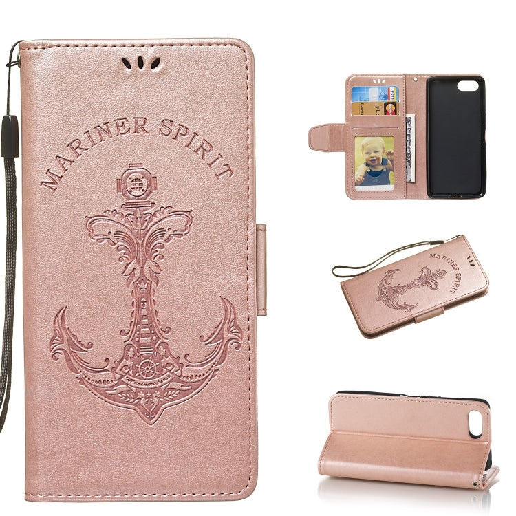 Pressed Printing Mermaid Anchor Pattern Horizontal Flip PU Leather Case for Sony Xperia XZ4 Comact, with Holder & Card Slots & Wallet & Photo Frame