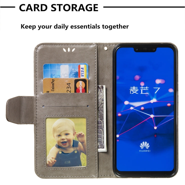 Pressed Printing Mermaid Anchor Pattern Horizontal Flip PU Leather Case for Huawei Mate 20 Lite / Maimang 7, with Holder & Card Slots & Wallet & Photo Frame