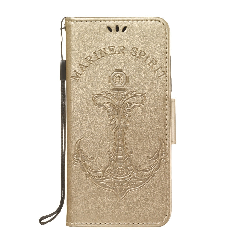 Pressed Printing Mermaid Anchor Pattern Horizontal Flip PU Leather Case for Huawei Mate 20 Lite / Maimang 7, with Holder & Card Slots & Wallet & Photo Frame