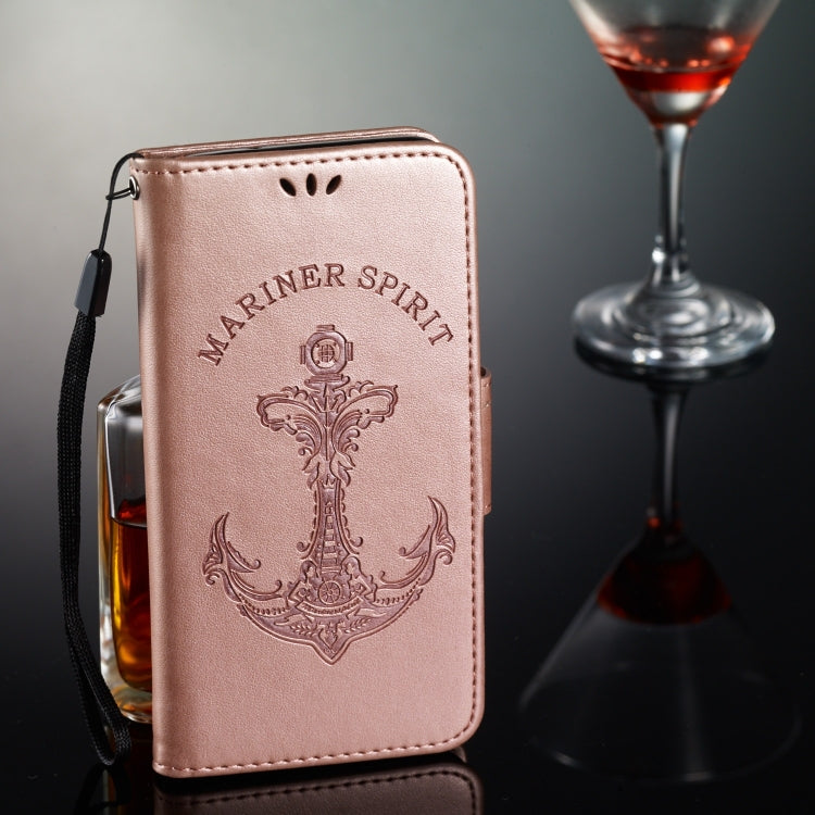 Pressed Printing Mermaid Anchor Pattern Horizontal Flip PU Leather Case for Galaxy A6 (2018), with Holder & Card Slots & Wallet & Photo Frame