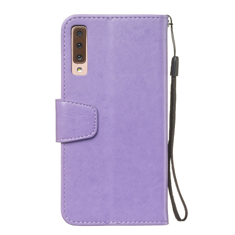 Pressed Printing Mermaid Anchor Pattern Horizontal Flip PU Leather Case for Galaxy A7 (2018) / A750, with Holder & Card Slots & Wallet & Photo Frame