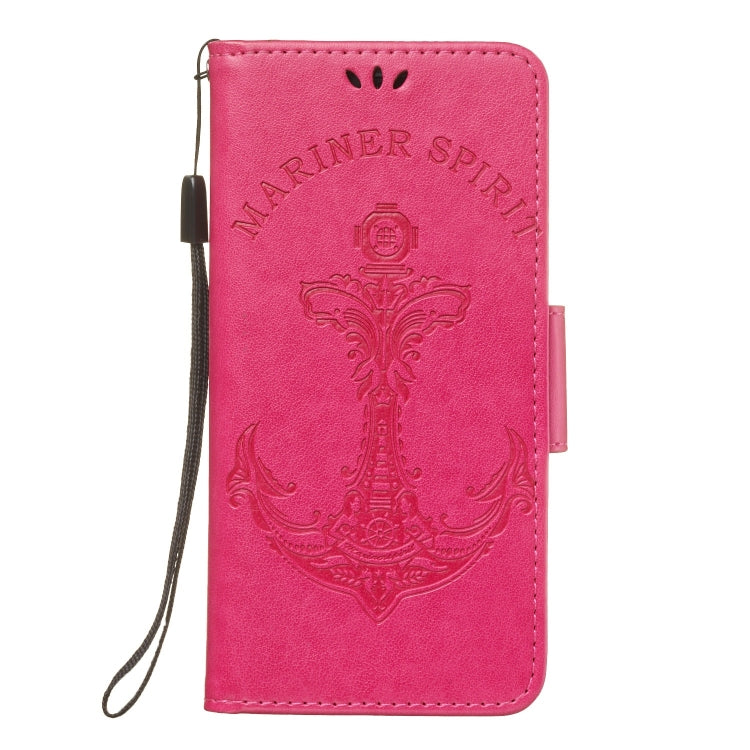 Pressed Printing Mermaid Anchor Pattern Horizontal Flip PU Leather Case for Galaxy A7 (2018) / A750, with Holder & Card Slots & Wallet & Photo Frame