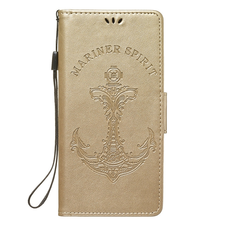 Pressed Printing Mermaid Anchor Pattern Horizontal Flip PU Leather Case for Galaxy A9 (2018), with Holder & Card Slots & Wallet & Photo Frame