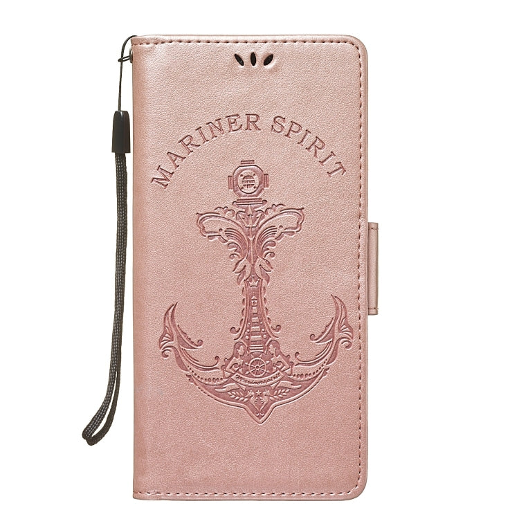 Pressed Printing Mermaid Anchor Pattern Horizontal Flip PU Leather Case for Galaxy A9 (2018), with Holder & Card Slots & Wallet & Photo Frame