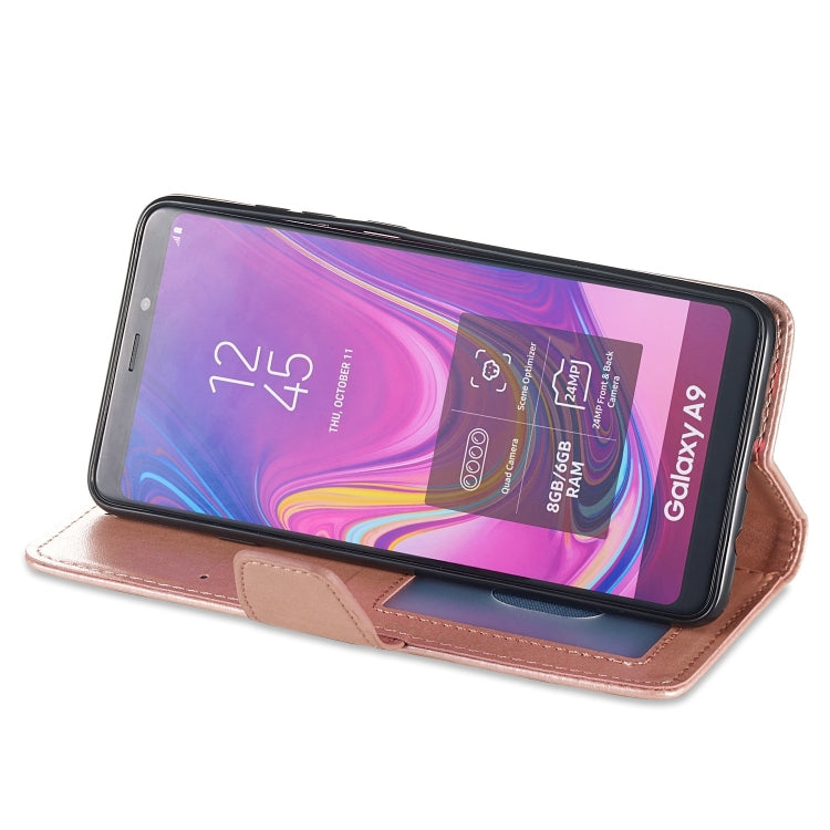 Pressed Printing Mermaid Anchor Pattern Horizontal Flip PU Leather Case for Galaxy A9 (2018), with Holder & Card Slots & Wallet & Photo Frame