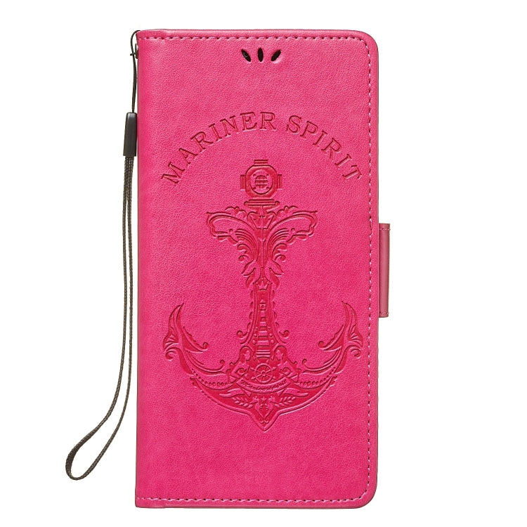 Pressed Printing Mermaid Anchor Pattern Horizontal Flip PU Leather Case for Galaxy A9 (2018), with Holder & Card Slots & Wallet & Photo Frame