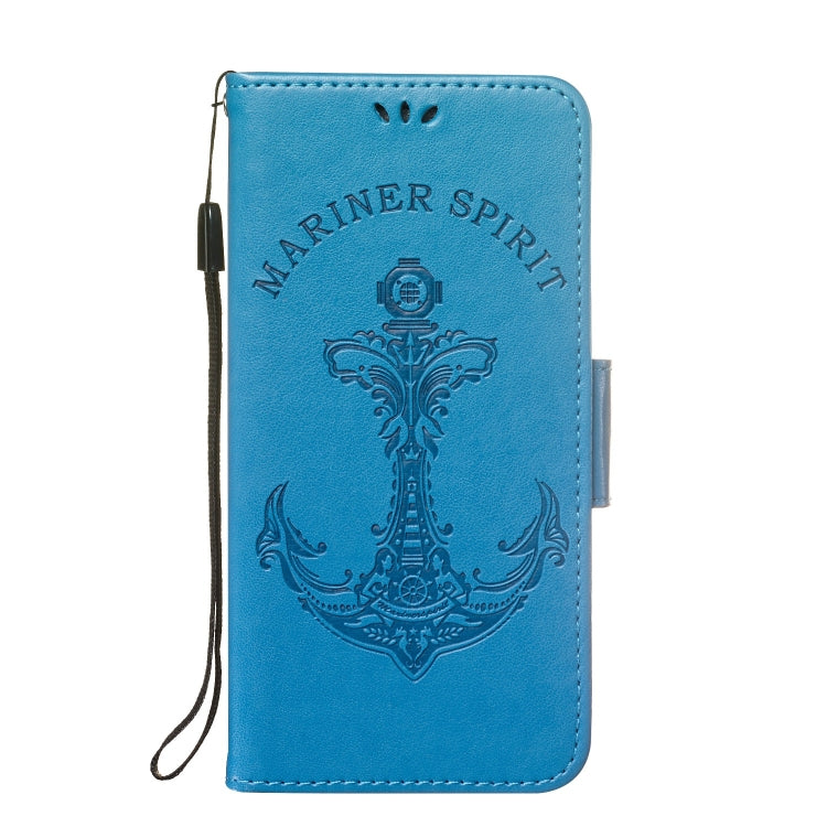 Pressed Printing Mermaid Anchor Pattern Horizontal Flip PU Leather Case for Galaxy J4 (2018) EU Version, with Holder & Card Slots & Wallet & Photo Frame