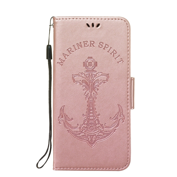 Pressed Printing Mermaid Anchor Pattern Horizontal Flip PU Leather Case for Galaxy J4+, with Holder & Card Slots & Wallet & Photo Frame