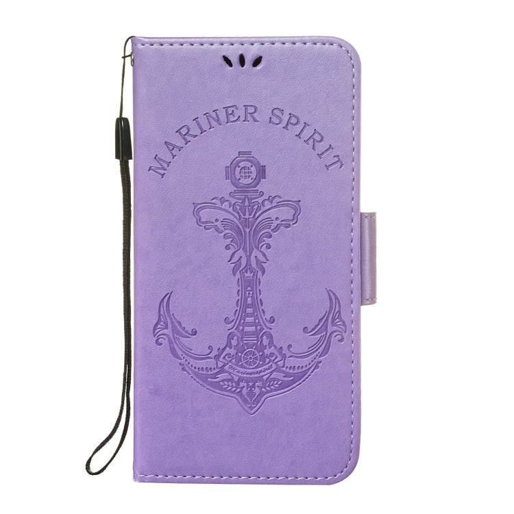 Pressed Printing Mermaid Anchor Pattern Horizontal Flip PU Leather Case for Galaxy J7 (2018) US Version, with Holder & Card Slots & Wallet & Photo Frame