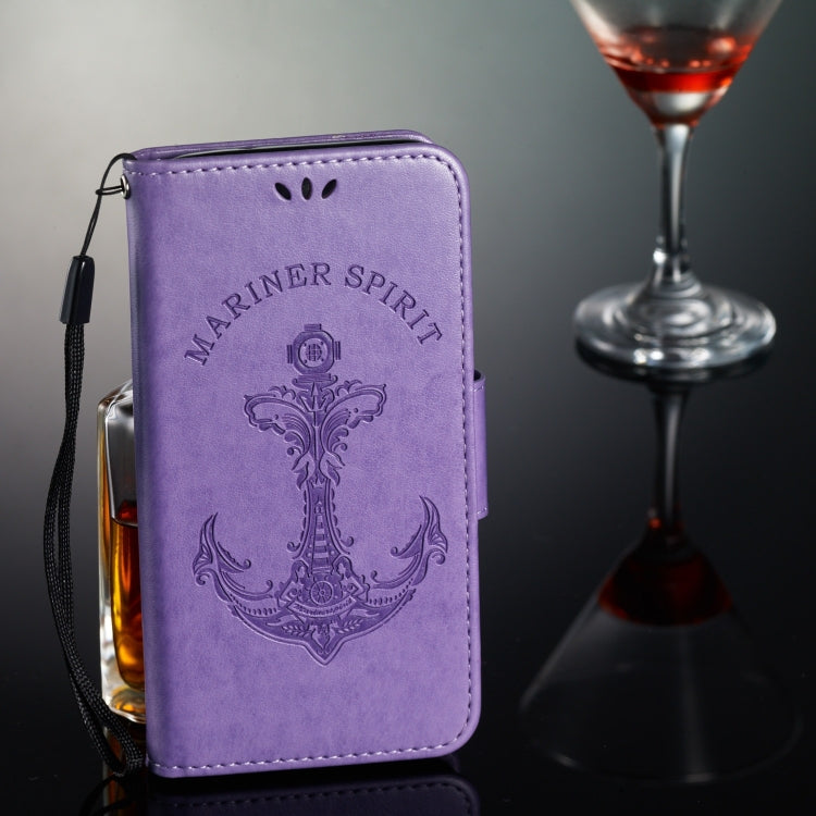 Pressed Printing Mermaid Anchor Pattern Horizontal Flip PU Leather Case for Galaxy S10e, with Holder & Card Slots & Wallet & Photo Frame