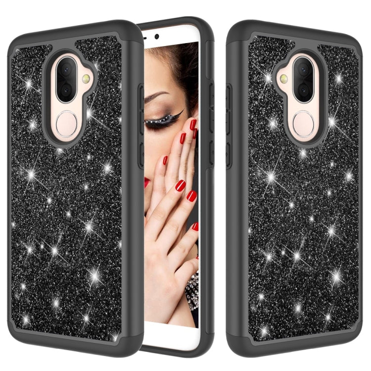 Glitter Powder Contrast Skin Shockproof Silicone + PC Protective Case for Alcatel 7 (2018) / Alcatel Revvl 2 Plus (2018) / Alcatel 7 Folio