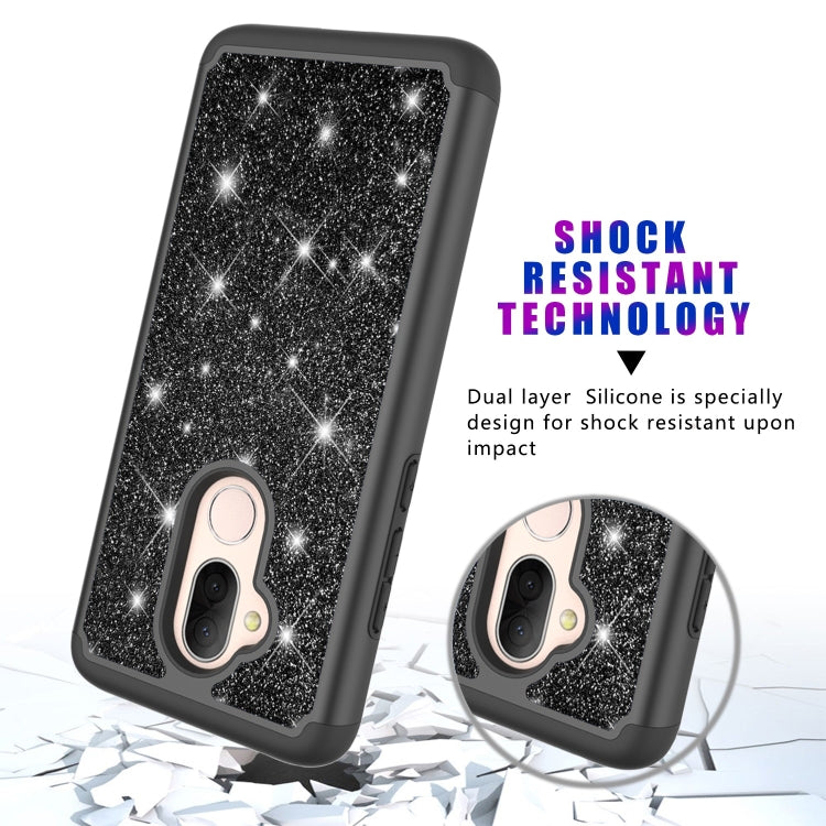 Glitter Powder Contrast Skin Shockproof Silicone + PC Protective Case for Alcatel 7 (2018) / Alcatel Revvl 2 Plus (2018) / Alcatel 7 Folio