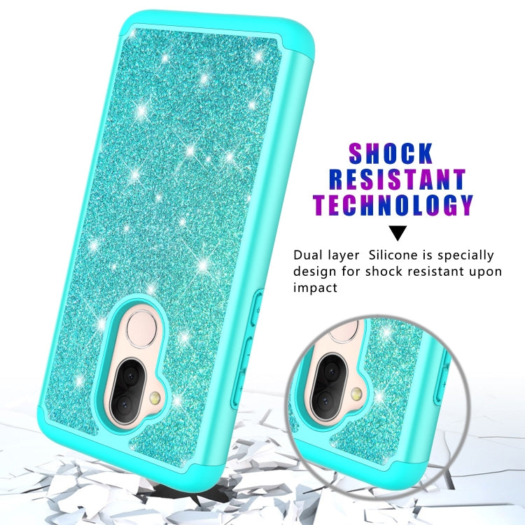 Glitter Powder Contrast Skin Shockproof Silicone + PC Protective Case for Alcatel 7 (2018) / Alcatel Revvl 2 Plus (2018) / Alcatel 7 Folio